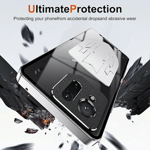 For Asus ROG Phone 9 5G Phone 9 Pro 5G Deksel Varmeavledning Metallramme PC Telefondeksel - Svart Multicolor Silver
