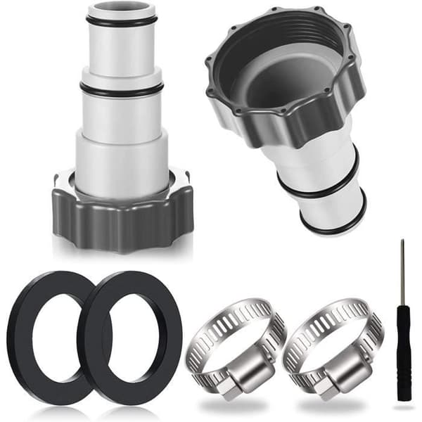 2 STK Poolslangeadapter, Pooladapter, Adapter til Intex Pools, Fitting til Poolslange Ø 32 og 38 mm