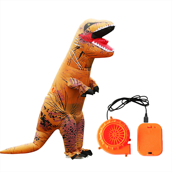 Vuxen hetta flamskyddsmedel dinosaurie kostym klänning T-rex anime fest cosp vuxen brun Adult Brown 160-190cm