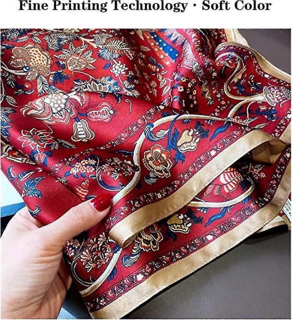 100% Mulberry Silketørklæde Efterår Og Vintermode 68cm Silketørklæde Kvinder Åndbart Og Letvægts Print Hårtørklæde Til Silke