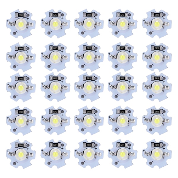 25pcs 5V LED Chips 200LM 1W High Power LED Lamp Beads for DIY Lighting Fixtures Cool White 10000K