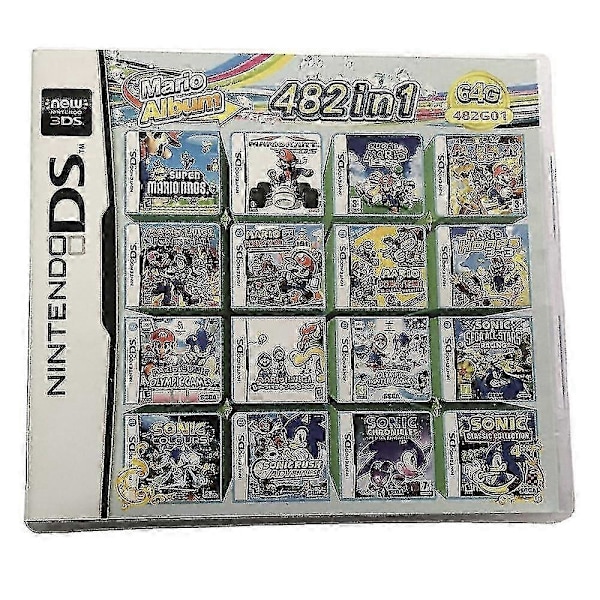 482 I 1 Spilkort Indeholdende 482 Klassiske Nostalgiske Spil Egnet Til De Fleste Ds / 2ds / 3ds Konsoller Af Spillekonsoller
