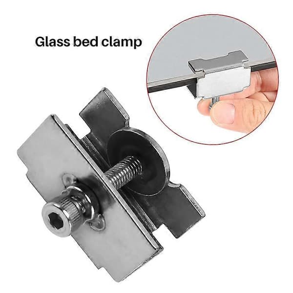 Glasbedklips kompatibel med 3/3 Pro/V2/3S, 5/Pro, justerbart 3D-printerklips tilbehør, 4 Silver