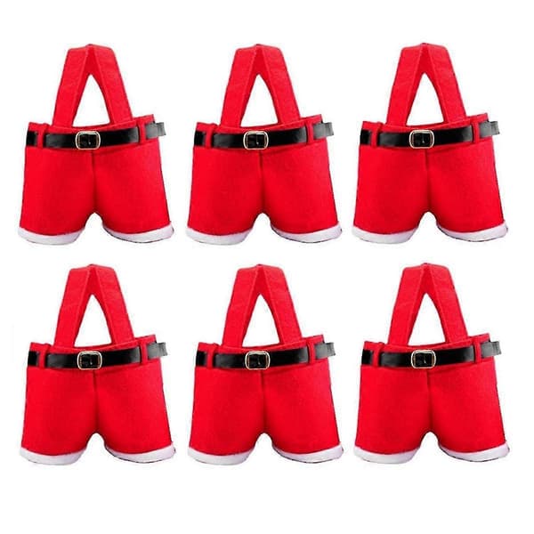 6-pack julklappspåsar i tomteluva-design, små godispåsar, dekorativa presentpåsar för julklappar