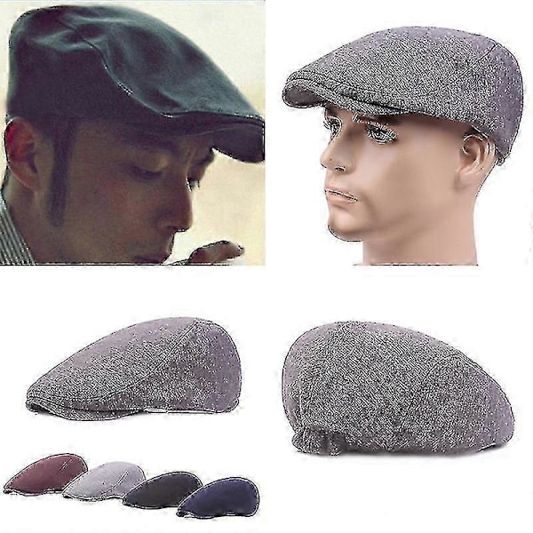 Pehmeä puuvillabaretti, unisex, retrohattu, sopii miehille ja naisille Beige