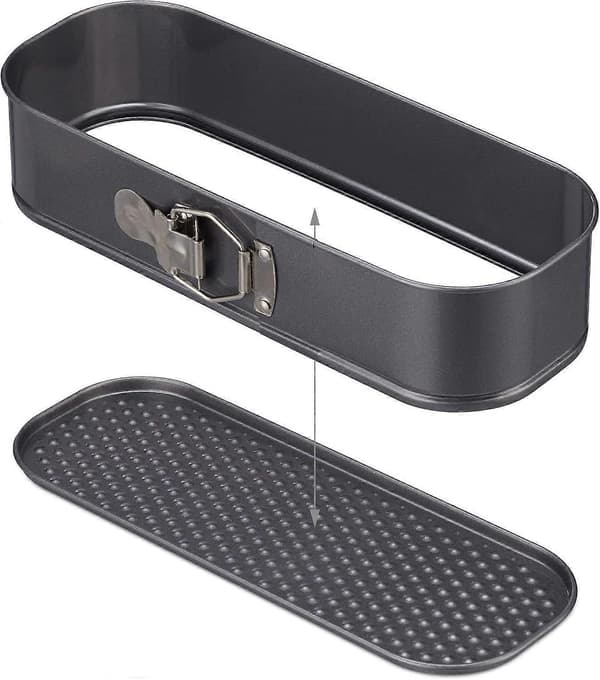 [KK] Antracit rektangulär springform, avtagbar, non-stick, 30,8 x 12 cm