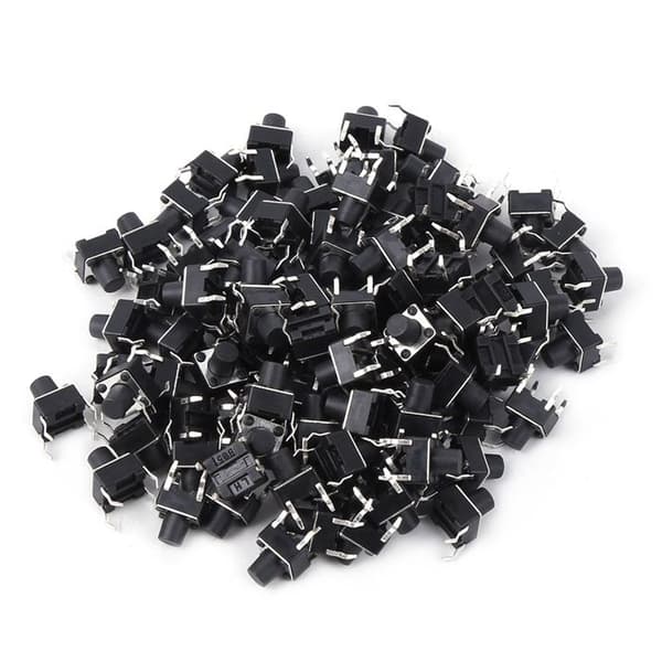 100 st Momentan Tryckknappsbrytare Mini Micro Touch Switch 6 x 7 mm