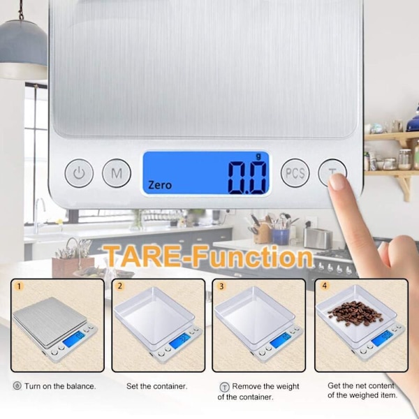 [KK] Digital kitchen scale with USB charger, professional digital scale with 9 unit conversions, tare function