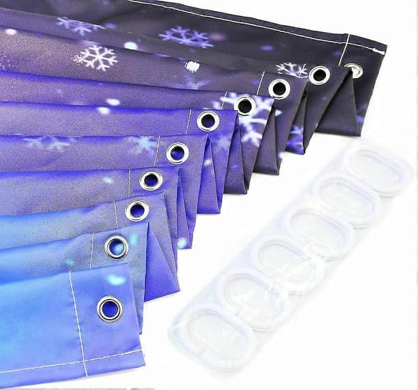 Juletræ Landlig Bruseforhæng, Hurtigtørrende Polyester 12 kroge