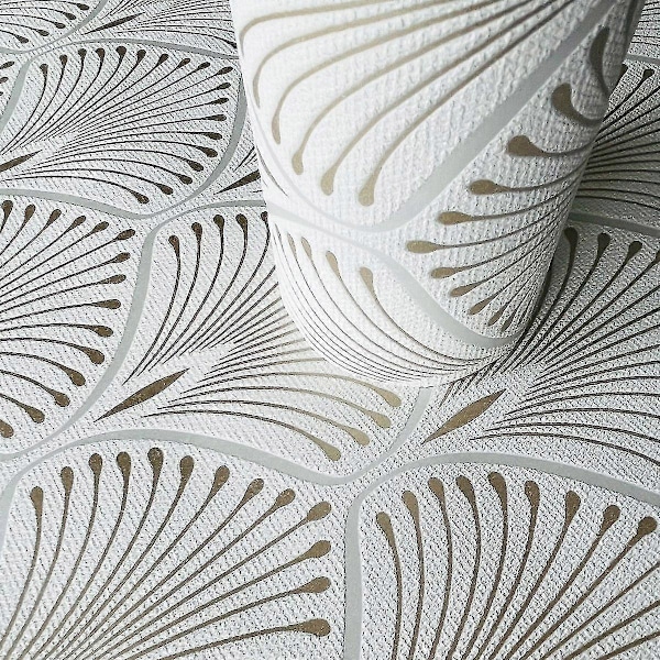 Layla Art Deco Tapet GranDeco White