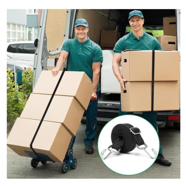 Elastisk Bagagestrammer - 1 Meter - Stærk Strammerem - Sort