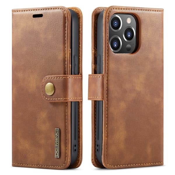 [KK]DG.MING 2-i-1 Magnetlommebok iPhone 16 Pro Cognac