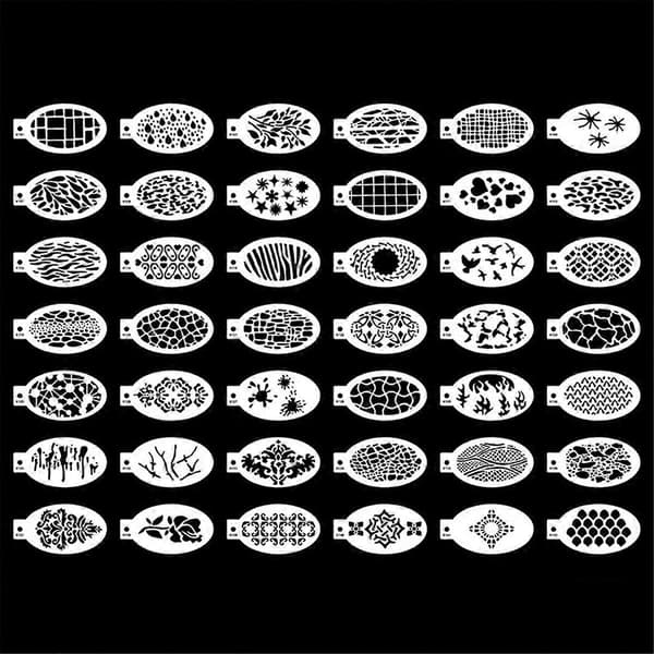 42 stk. ansigtsmalingsstencils 7,62 x 13,97 cm, kropsmalingsstencils