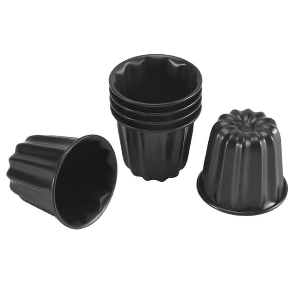 Caneleform, Cannele Muffinsform, 6 stk. Non-Stick Canneleform Grå-svart Canneles