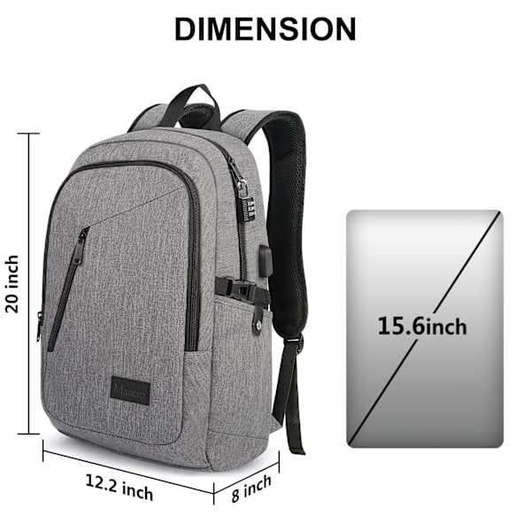 Laptop-ryggsäck för resor, stöldskyddad affärsryggsäck för högskolor
