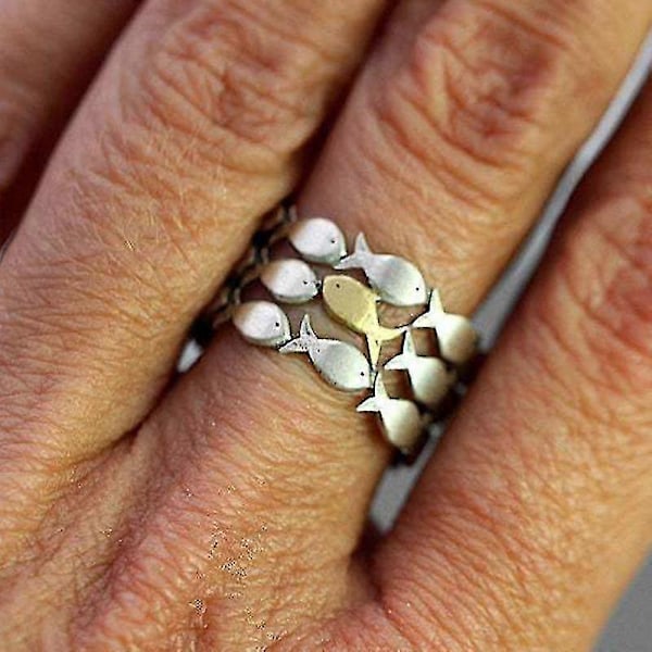 Til Min Datter Svømmer Mot Strømmen Ring Justerbar Fingerring For Kvinner-XinHan as show