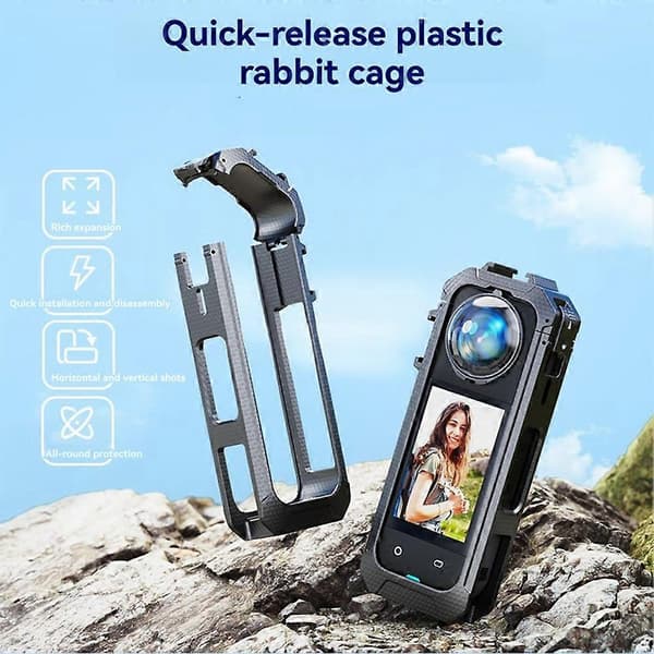 Plastramme til X5 Cage Quick Release Beskyttende Hus Action Kamera Tilbehør Black