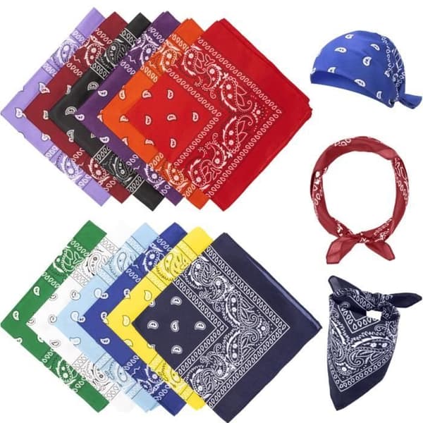 12-pack bandanas - Ej specificerat - Polyester - Andningsbart - Snabbtorkande - Blandade färger