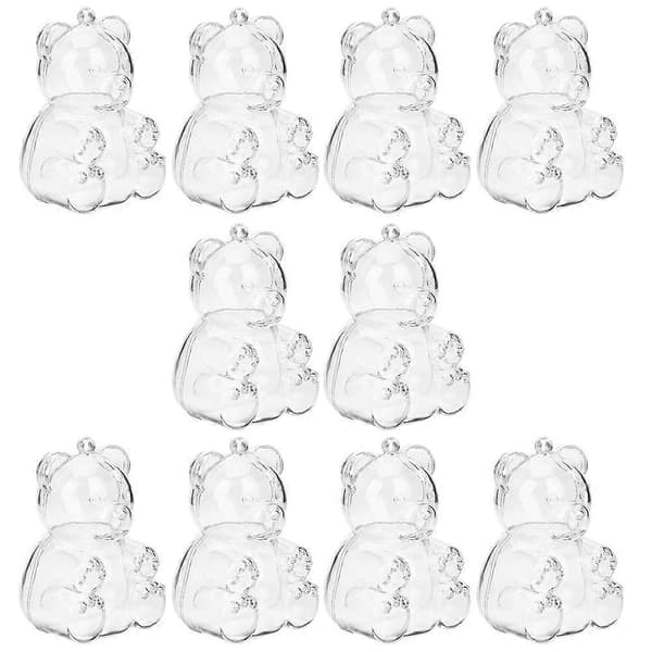 10 st björngodisaskar Transparenta godisaskar Godisförpackningsaskar Bröllopsfestgodisaskar 7X5CM