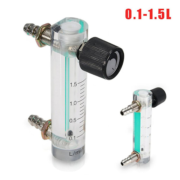 LZB-6M 0-1.5 LPM Flowmeter Gas 8mm Slangetilslutning Justerbar Luft Ilt Flowmeter White