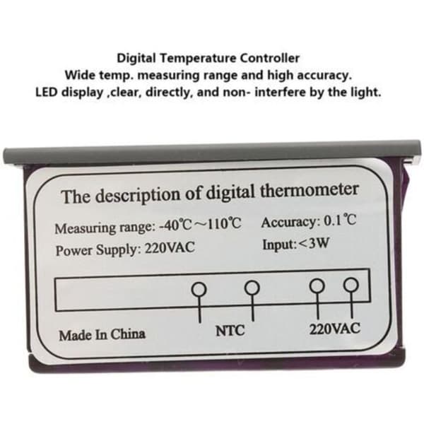 TPM-900 220V Digital temperaturkontroller LED-panelmåler med sensor termostatkontroller