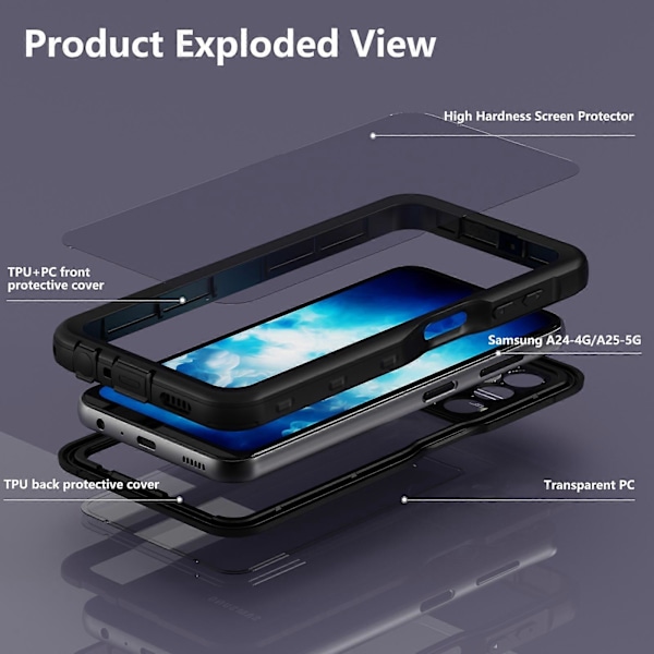 RedPepper IP68 Liv Vanntett Telefondeksel For Samsung Galaxy A25 5G Black