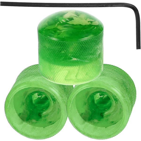 Potentiometer Kontroll Gitarrknoppar Elgitarrknoppar 3 Set Plast Green 1.8x1.8cm
