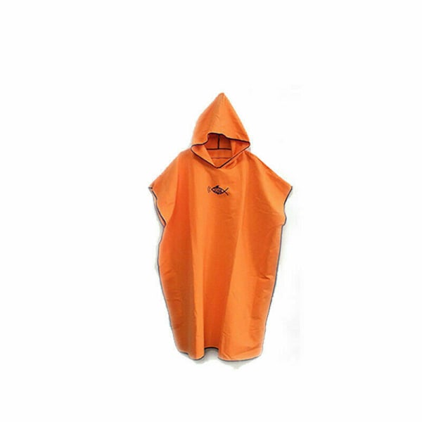 Hetteponcho Håndkle Strandkåpe Badekåpe Hurtigtørkende Bad Unisex Orange