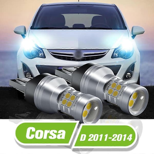 Til Opel Corsa D LED kørelys 2 stk DRL 2011 2012 2013 2014 tilbehør Corsa D 2011-2014 Crystal Blue