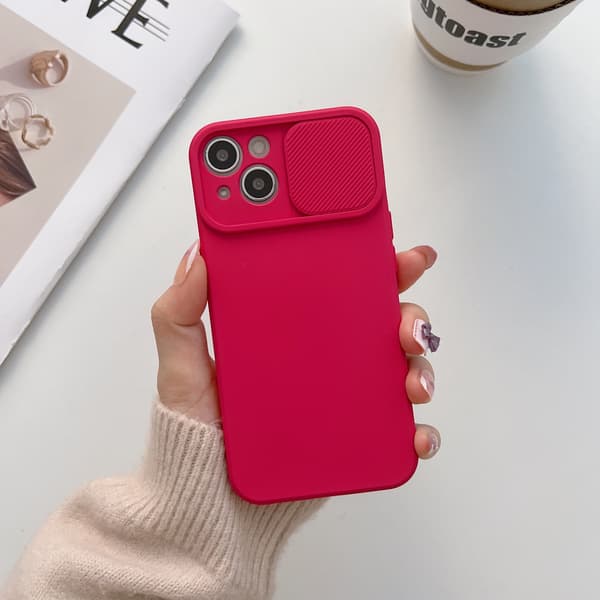 [KK]Fits iPhone 11; Claret Shockproof Silicone Case with iPhone, Solid Color Sliding Camera Cover, Soft and Comfortable. Claret Claret iPhone 11