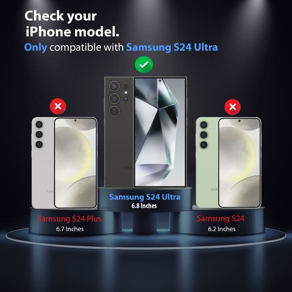 [KK]2-Pack Samsung Galaxy S24 Ultra Screen Protector & 2-Pack Lens Protector - Tempered Glass | [Automatic Installation] - Bubble-Free