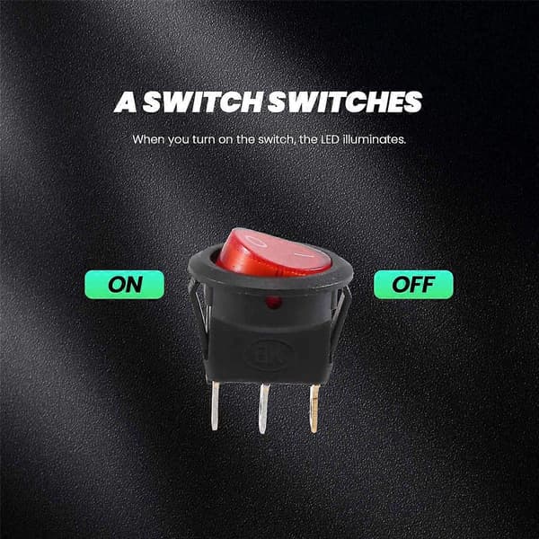 Rocker Switch Bipolär PÅ AV Röd 3 Stift 220V As Shown