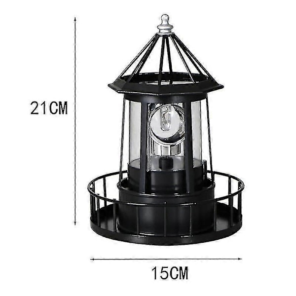 LED Aurinkovoimalla Toimiva Majakka, 360 Asteen Pyörivät Pihavalot A-C3 P20250110422 Red