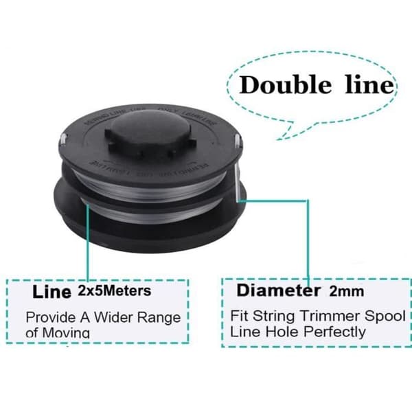 Pakke med 4 spoler trimmerline kompatibel med Einhell GC-ET 4530, 10 m, 2 mm, Trimmerspoler til Einhell 3405685