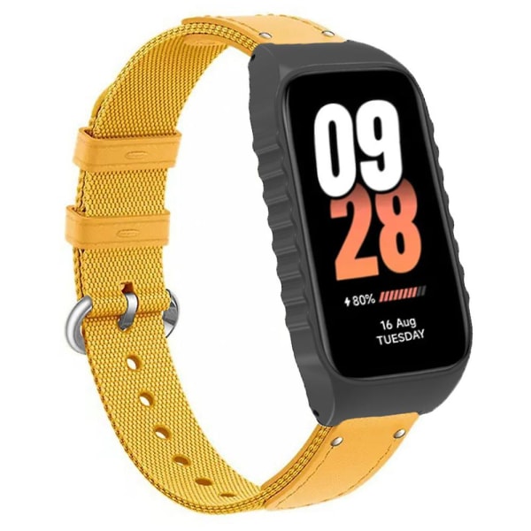 Nylon canvas vävda watch för Xiaomi Smart Band 8 Active / Redmi Smart Band 2 Yellow