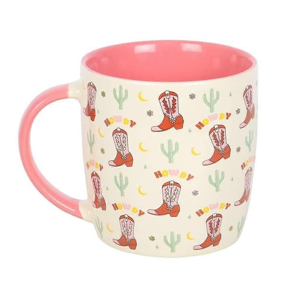 Howdy Cowboy-saapasmuki White/Pink One Size