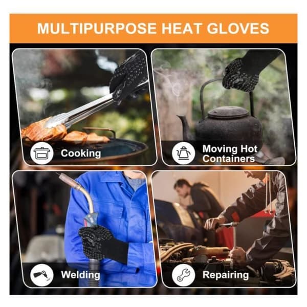 Grillhandsker - Universal - 32 cm - Varmebestandig op til 800°C - Skridsikker