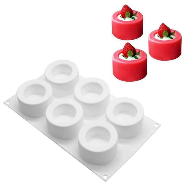 6 roms silikonpuddingkopp kakeform fransk dessertmousse kake DIY bakeform white