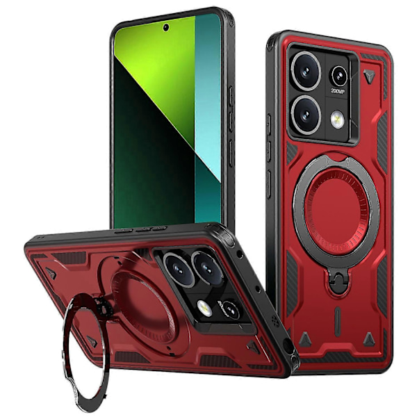 Skal för Xiaomi Redmi Note 13 5G Kompatibelt Militärt Skydd PC+Ställ Telefonfodral Multicolor Red