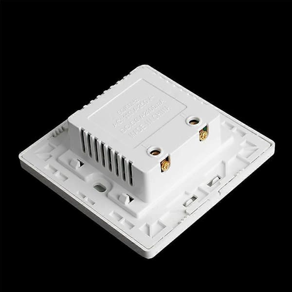 Dobbel USB Veggkontakt Lader AC/DC Strømadapter Plugg Uttaksplate Panel White
