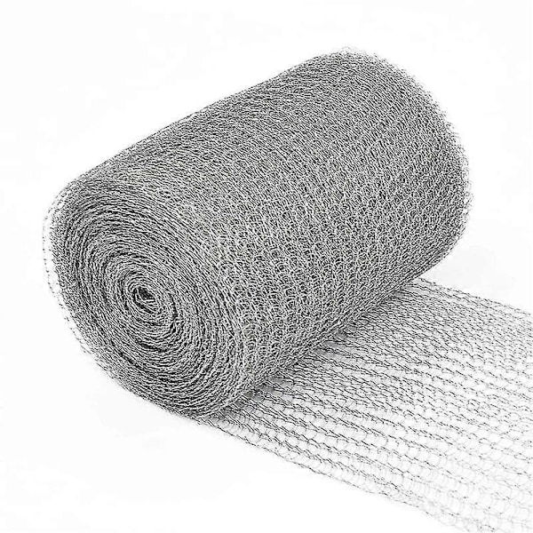 Trådnett i rustfritt stål 12,7 cm x 6 m, fint trådnett i rustfritt stål, tett nett, kompatibelt med beskyttelse Silver
