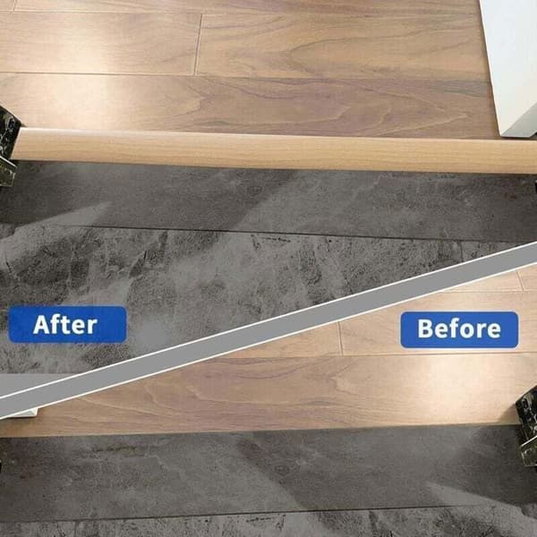 Selvklæbende dørtærskelstrimmel - ZOR® - 2 meter - 4 centimeter - Gul egetræsåre - Holdbart PVC-materiale - Nem installation White
