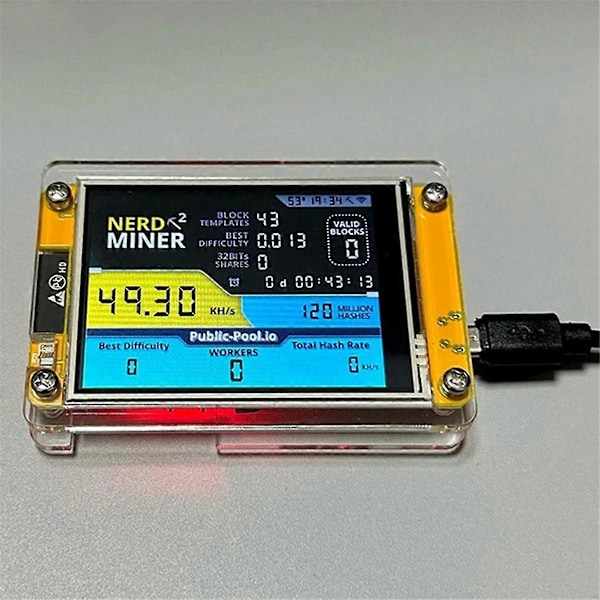 Uusi Nerdminer V3 2,8-tuumainen BTC Solo Arpajais Nerd Miner Crypto Solo Louhintakone Photo Color