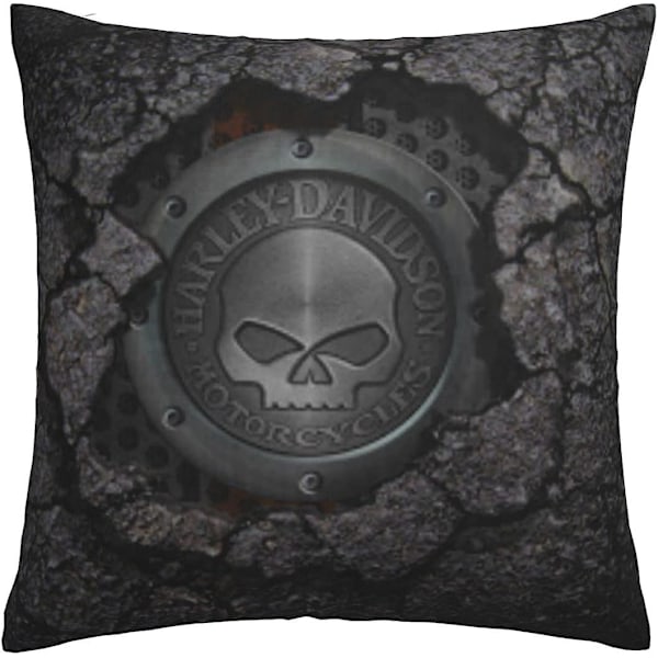Pynteputetrekk Harley Davidson Varmt og Mykt Putetrekk for Dekorative Putetrekk i Seng Sofa Utendørspute (H-400) 45x45cm