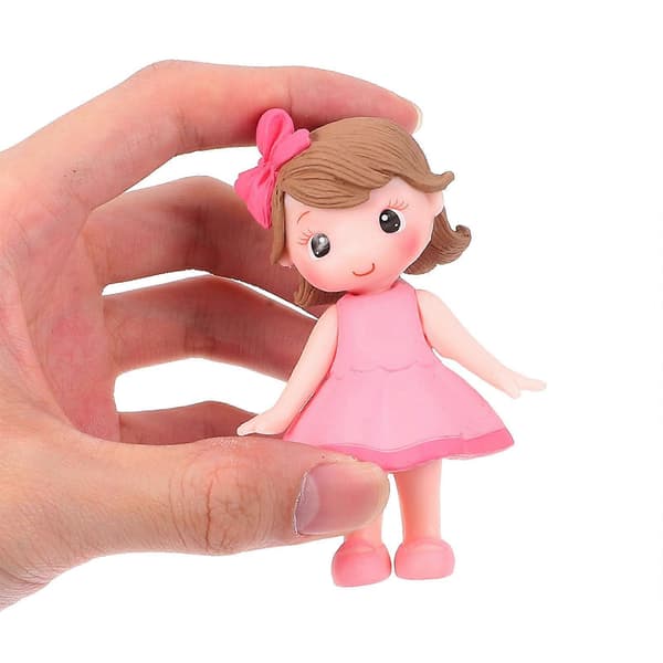 Yndig kagepynt lyserøde dukker til dekoration 2 stk. keramisk håndværk Pink 8.7×5.5cm