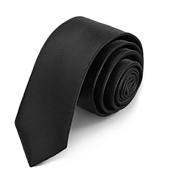 Sort pakket 8 cm lynlås slips til mænd, justerbart formelt polyester slips