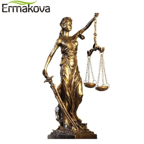 Staty - Brons - Justitia - Antikbrons - Harts - Inomhus - Klassisk