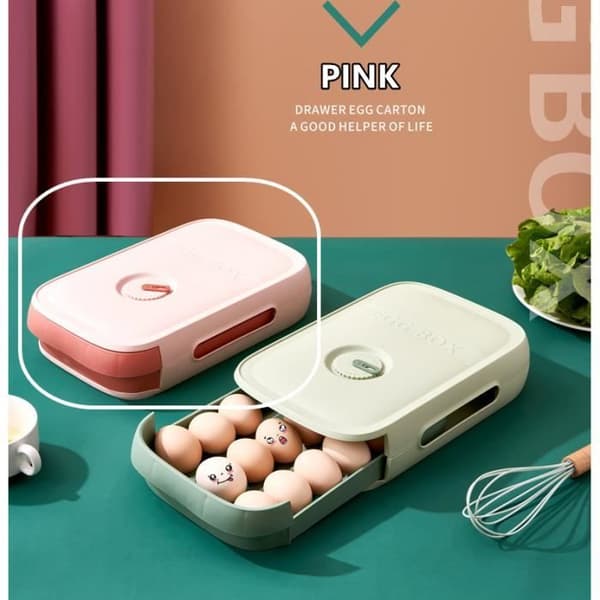 Ägglåda - Ospecificerad modell - PP-plast - Rosa - 32x21x7.8 cm