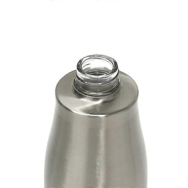 Sæbedispenser i glas og rustfrit stål - med etiketter