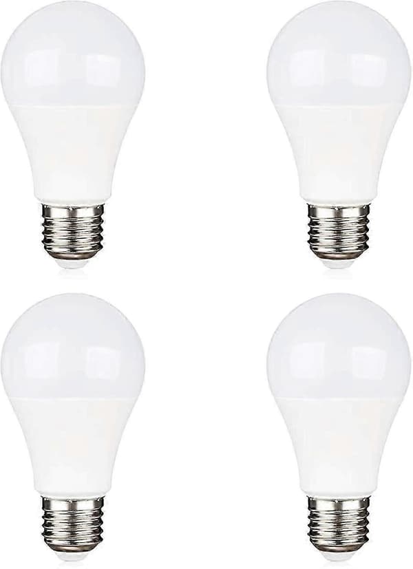 12V E27 LED 9W Kaldt Hvit 6000K - Halogen Ekvivalent 75W - AC/DC 12V 24V - 4 Pakning